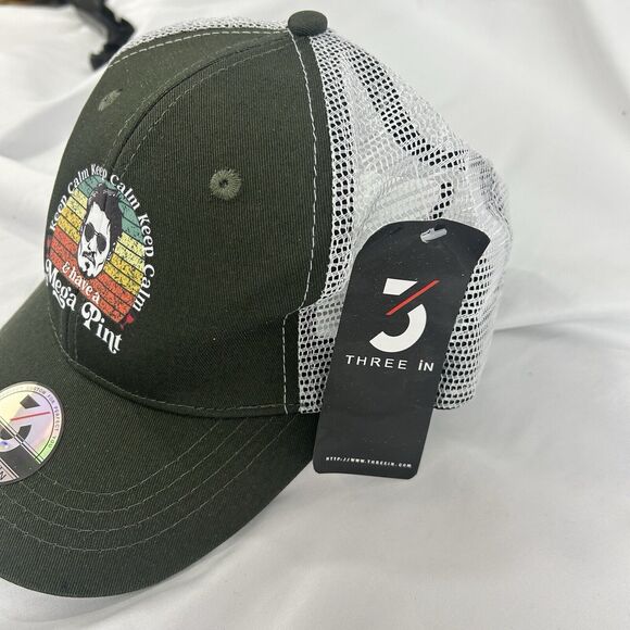 Johnny Depp Hat Trucker Baseball Cap Black Keep Calm & Have a Mega Pint 3in Mesh - Picture 8 of 8